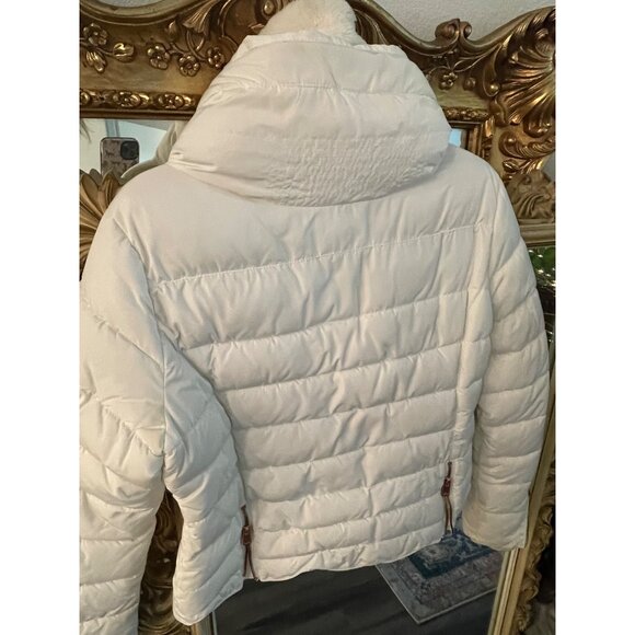 Zara Warm Insulated Puffer Jacket Sz  L - XL Ivory - Picture 3 of 11